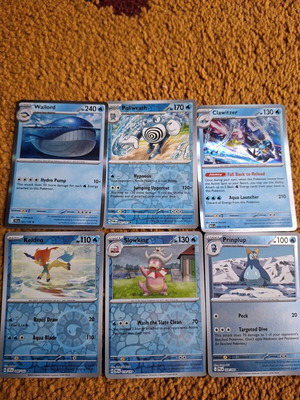 Pokemon Water Type Card Pack new with Wailord Poliwrath Clawitzer Keldeo Slowking Prinplup