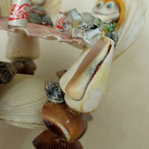 Handmade decorative turtles used, missing head on fourth