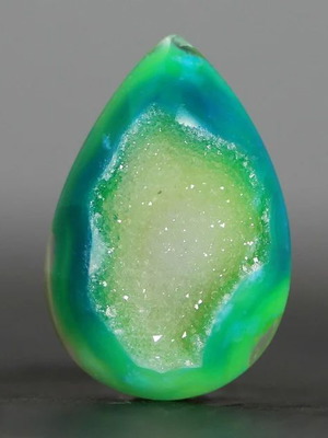 Cabochon Green Druzy Agate 23mm semiprecious stone