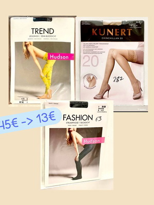 Καλσόν καινούργια, 3 τεμάχια, μαύρο και μπεζ, XS, γερμανικά