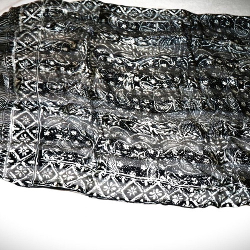 Siam Silk Black Batik Scarf 1.5x0.4m New