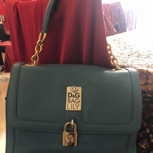 Dolce & Gabbana Padlock crossbody bag like new, blue saffiano leather