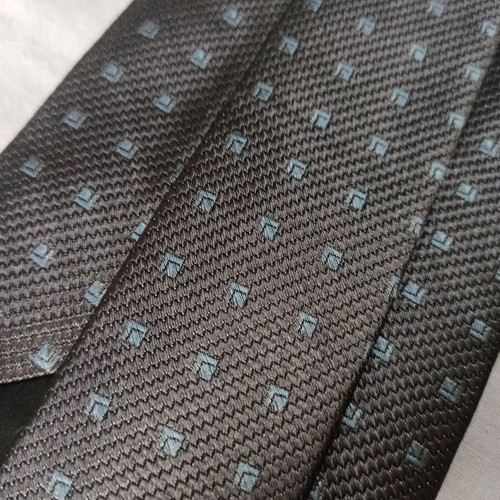 Armani Collezioni silk tie, dark grey with geometric pattern