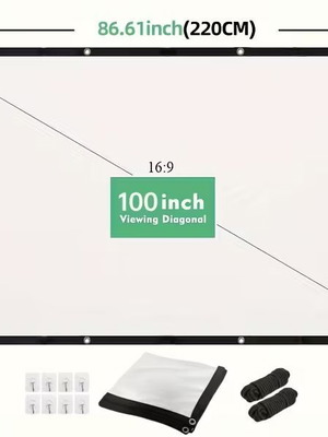 Projection screen 254cm diagonal new for indoor and outdoor use