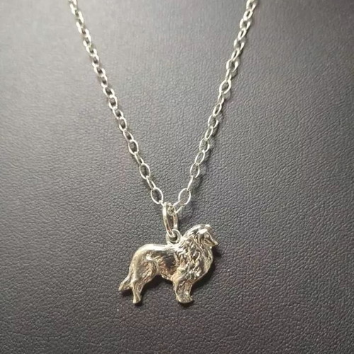 Lassie dog pendant necklace silver 925 with chain new