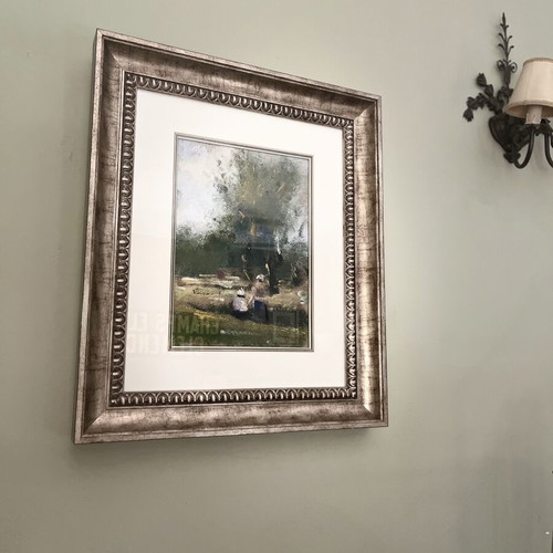 Doris paintings like new, set of 2 with silver frames