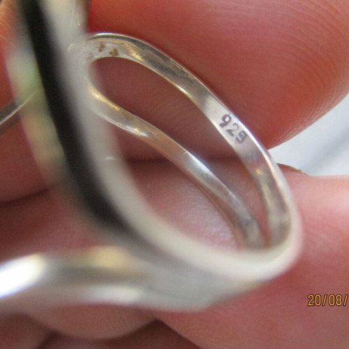 Silver 925 ring with moonstone, vintage adjustable women's ring