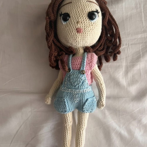 Handmade Amigurumi Doll like new with removable clothes