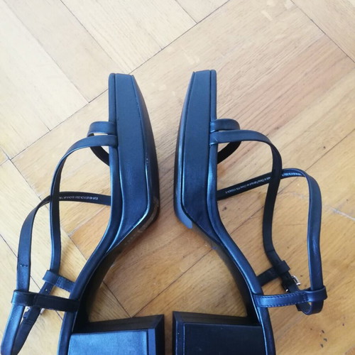 & Other Stories leather sandals with heel new, size 40-40.5, black