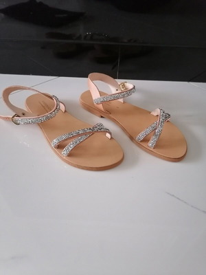 Handmade beige sandals size 39 new
