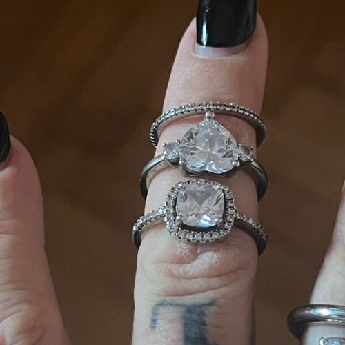 Silver 925 rings with zircon stones like new, set of 3