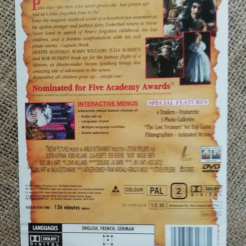 DVD Capten Hook 2000 like new with subtitles