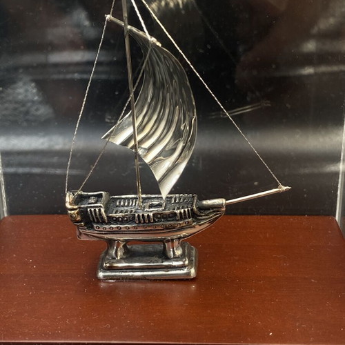 Silver miniature ship Le Superbe like new, decorative 925° silver