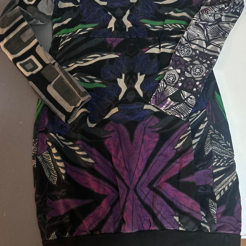 Desigual vintage off-shoulder Y2K graphic bodycon dress size medium