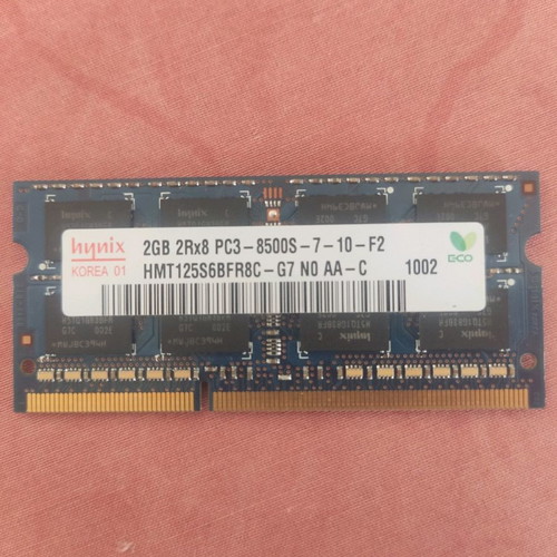 Hynix SODIMM PC3-8500 2GB memory used, pack of 2