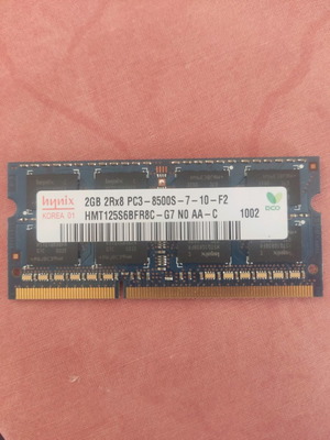 Hynix SODIMM PC3-8500 2GB memory used, pack of 2