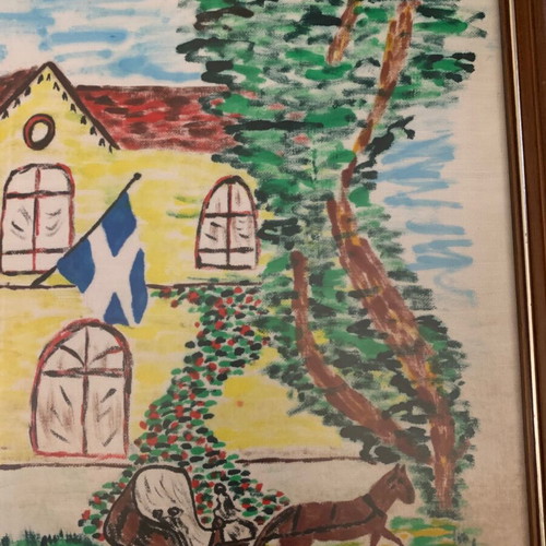 Drawn painting used Larisa railway station 1922