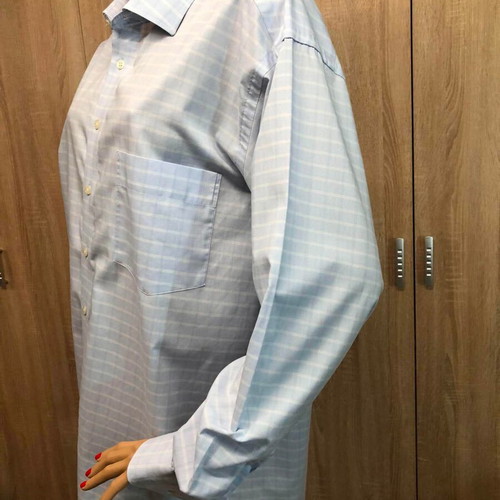 Barisal shirt new, size L/XL, white and blue cotton