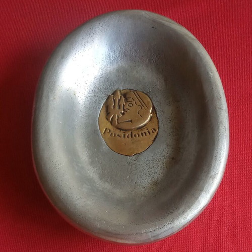 Collectible handmade brass plate from the "Posidonia" exhibition of 1994