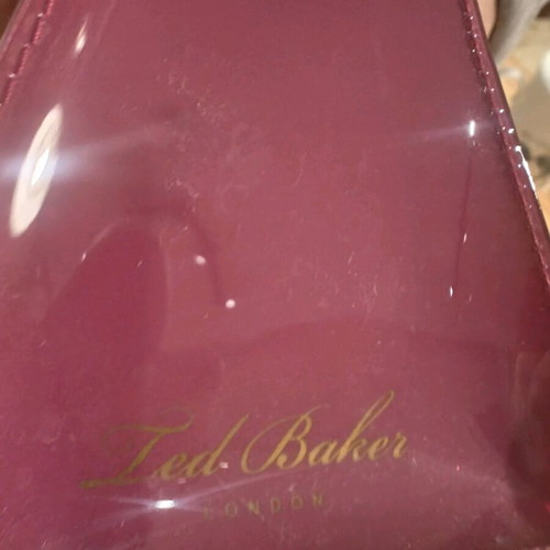 Ted Baker London cosmetic bag used, burgundy fuchsia
