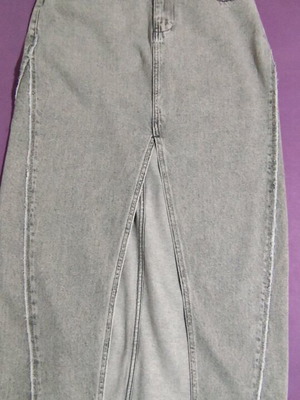 Pink women ψηλομεση midi γκρι τζιν φούστα μεταχειρισμένη