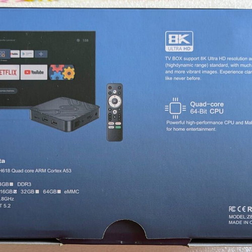 Z8 Pro Android TV Box new, 2GB RAM 16GB storage, Wi-Fi dual band