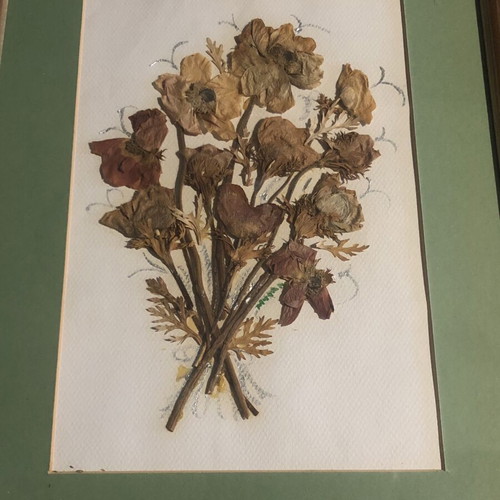Frames with dried flowers bouquet like new, set of two
