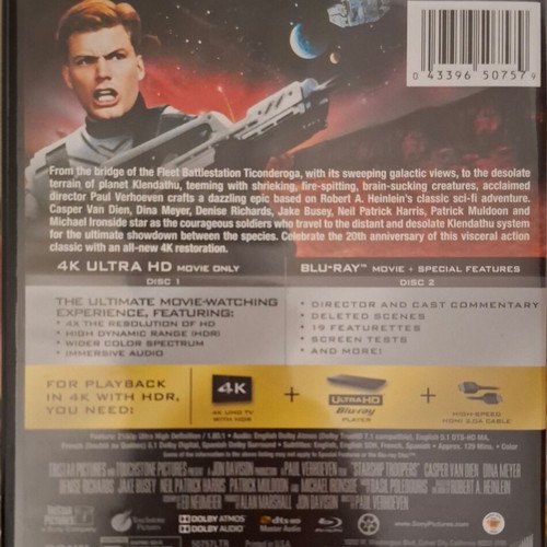 Starship Troopers 4k Blu-ray like new without Greek subtitles