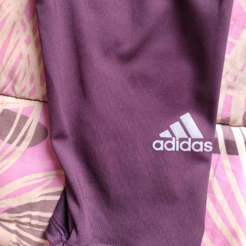 Adidas 3/4 leggings used, purple eggplant color, size S