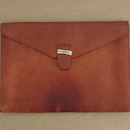 Leather briefcase like new, natural tan color