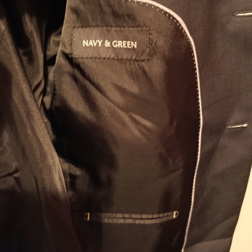Navy & Green men's suit like new, black and blue, size M
