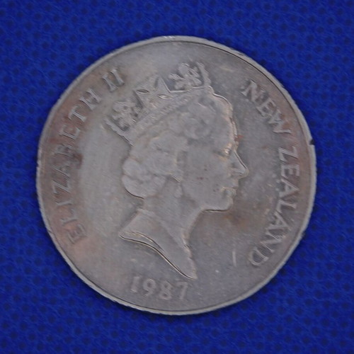 New Zealand 50 Cents 1987 Coin with Endeavour Ship