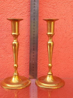 Brass candlesticks, height 20 cm