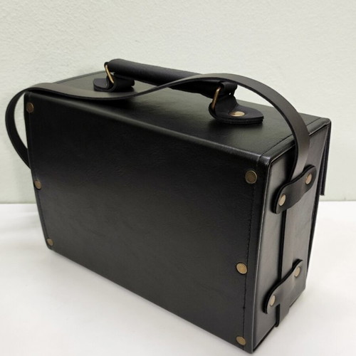 Clapperboard style lunch box bag new, black, adjustable strap