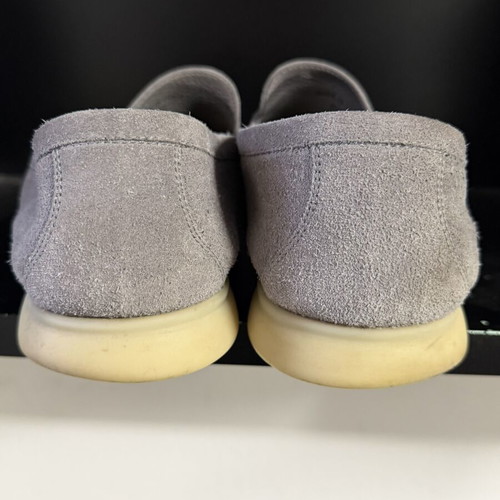 Loro Piana Summer Walks grey moccasin shoes size 43.5