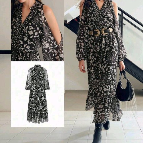 Evening dress like new, black and white, size L
