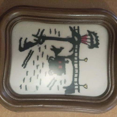 Embroidered frames new, set of 4 with matte glass