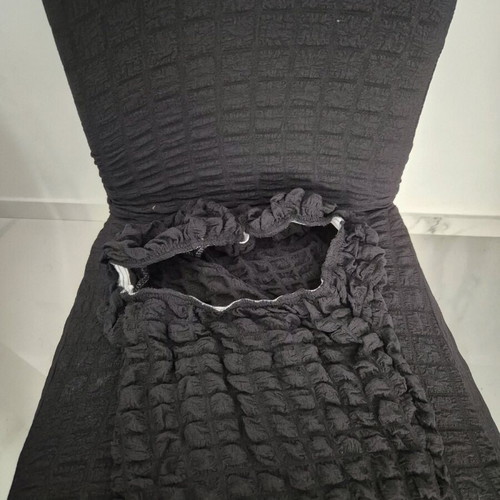Set of 6 elastic chair covers black new