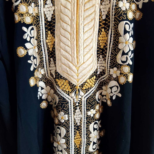 Luxury traditional caftan dress from Dubai like new, black with gold embroidery