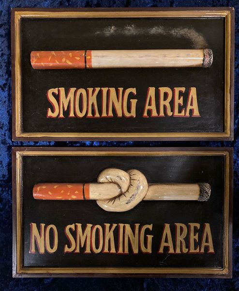  2 xilines tampeles 3D SMOKING AREA / NO SMOKING AREA