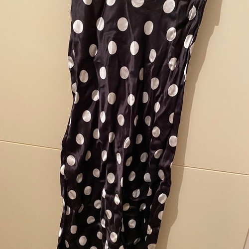 Vintage Raxevsky satin black and white polka dot set, worn few times