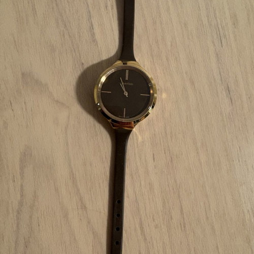 Calvin Klein women's watch with rubber strap, brown and gold
