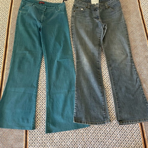 Set of elastic denim pants like new, sizes M and L