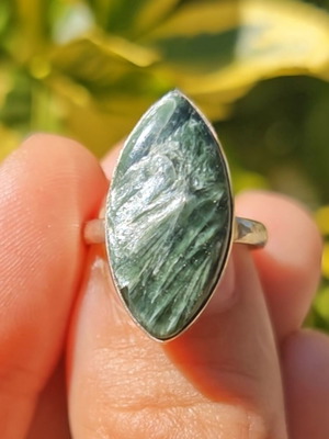 Silver ring with Seraphinite, new, size 6.5