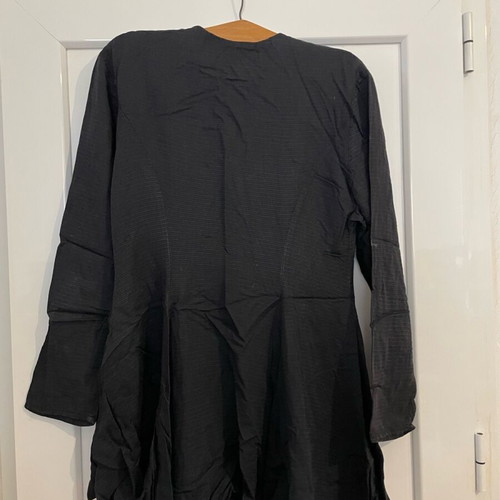 Vintage 80s Goth New Wave mini dress with zipper used, black, size L