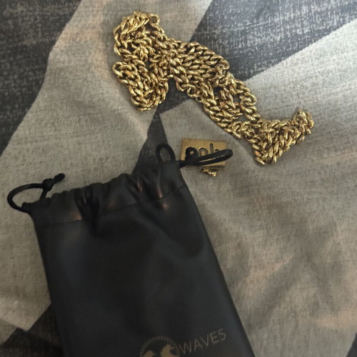 Gold Plated Cuban Chain with Sup Pendant used