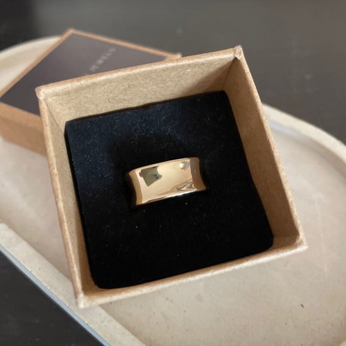 Steel ring gold color new adjustable size