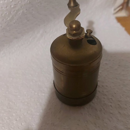 Bronze coffee grinder new, traditional miniature