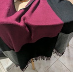 Scarf used, black and red