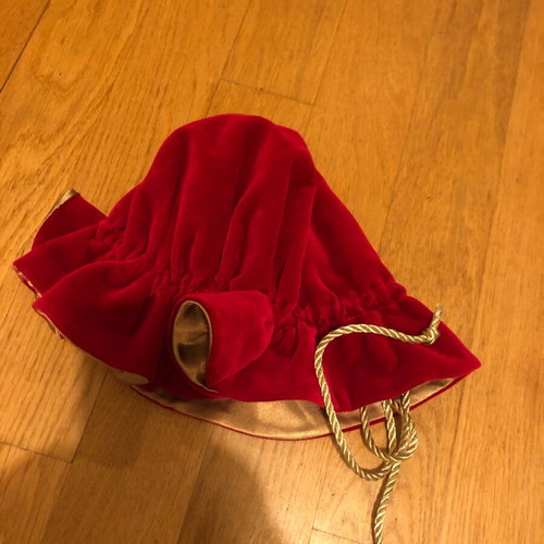 Velvet red pouch with gold cord like new